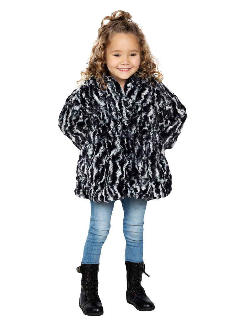 Widgeon Little Girls Faux Zebra Fur Coat