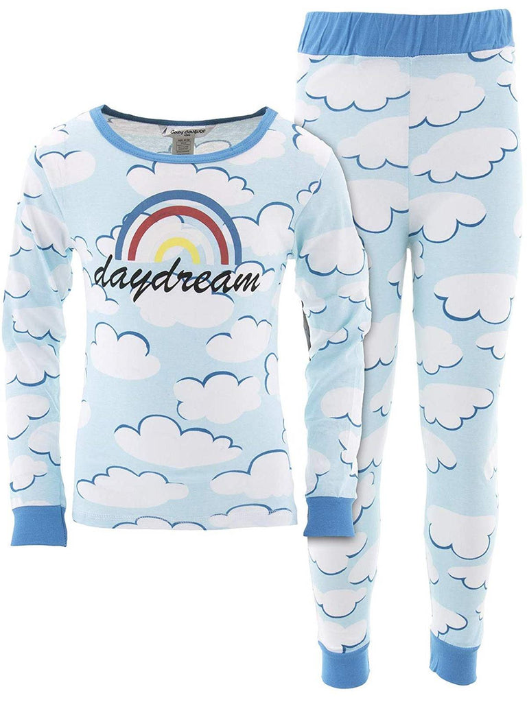 Cozy Couture Big Girls' Daydream Blue Cotton Pajamas
