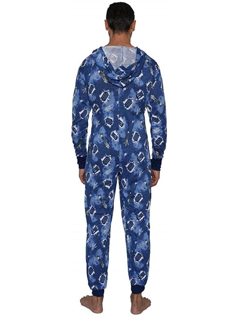 Doctor Who Hooded Galaxy Sonic Screwdriver Lounger Union Suit Onesie Pajama