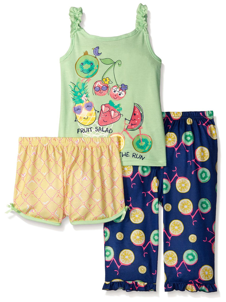 Girls' Big Girls' Fruit Salad 3 Piece Pajama Set  
