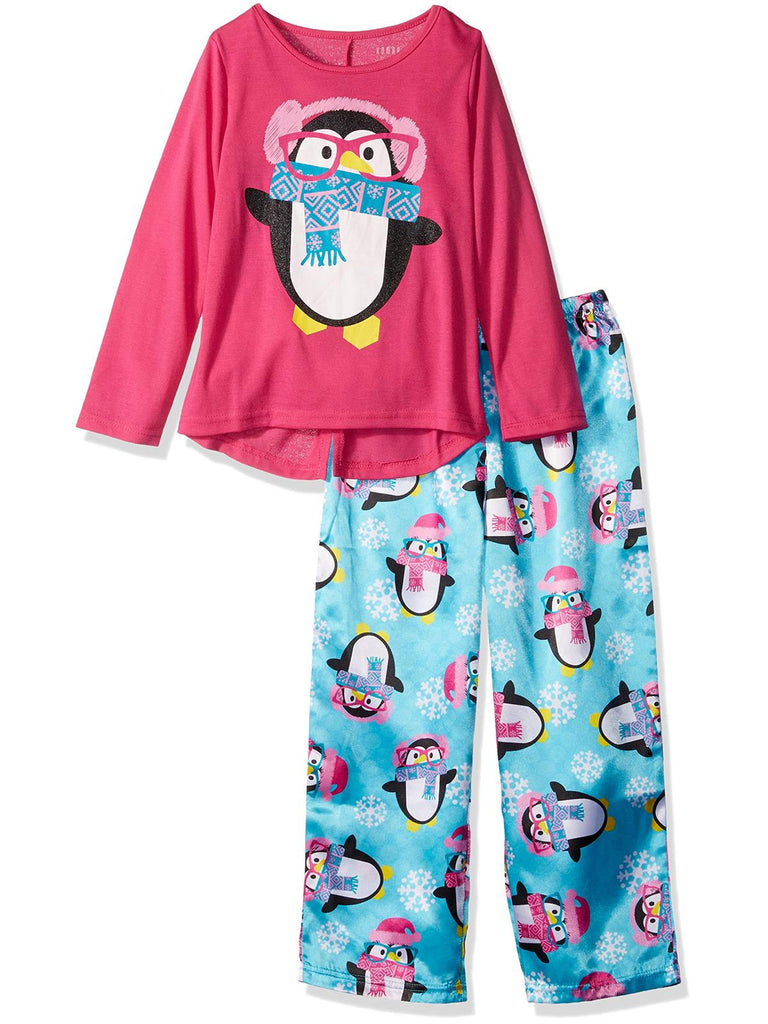 Komar Kids Girls' Penguin 2-Piece Pajama Sleepwear Set
