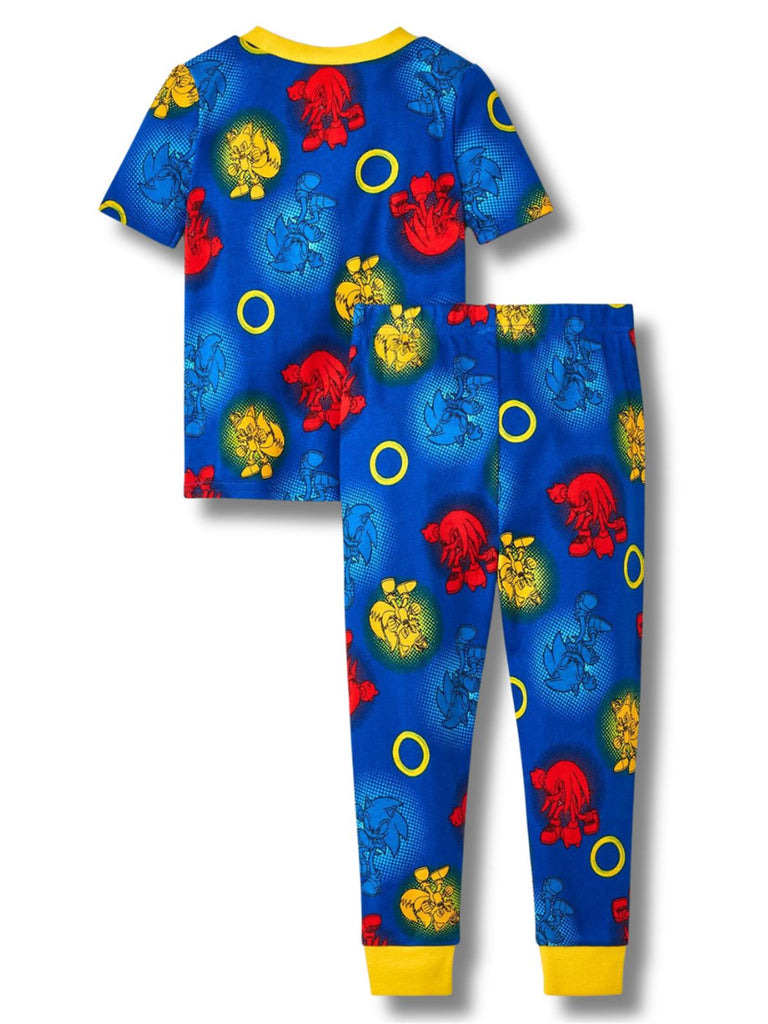 Sonic The Hedgehog with Tails and Knuckles 4-Piece Toddler Pajama Set