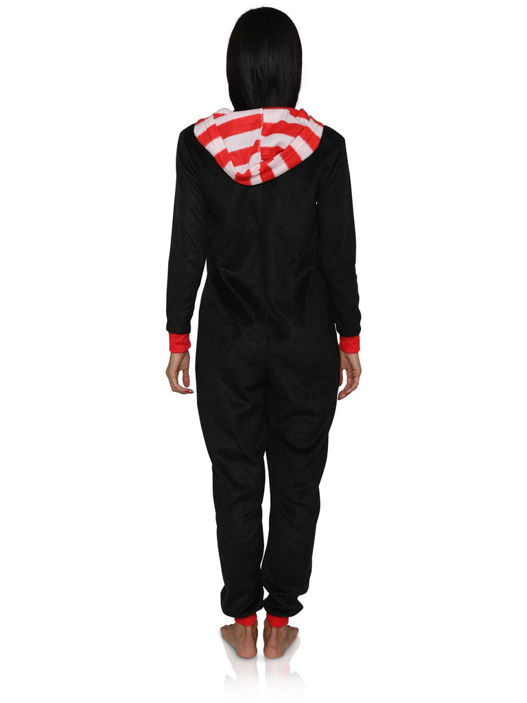 Dr.Seuss Womens Cat is Back Pajama Hooded Onesie - Cat in the Hat