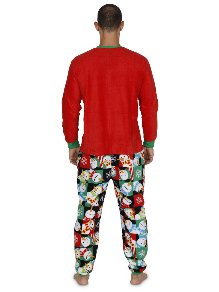 Santa Mens Ugly Christmas sweater union suit Pajama Onesie Costume