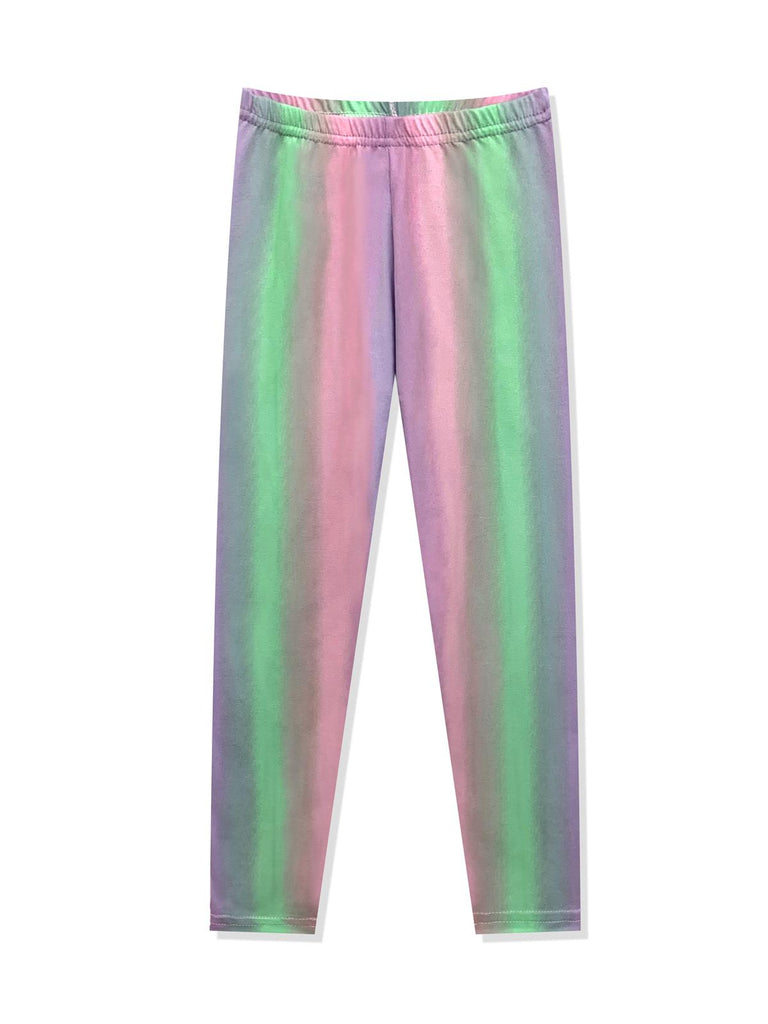Prestigez Girls' Cute Fashion Printed Stretchy Tie Dye Leggings Pants Pack of 2, Pastel Multicolor