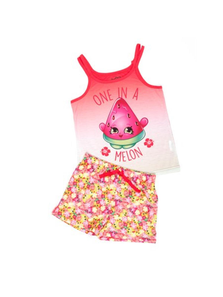 Intimo Big Girls' Shopkins One in a Melon Pajama Tank Top Set, Red