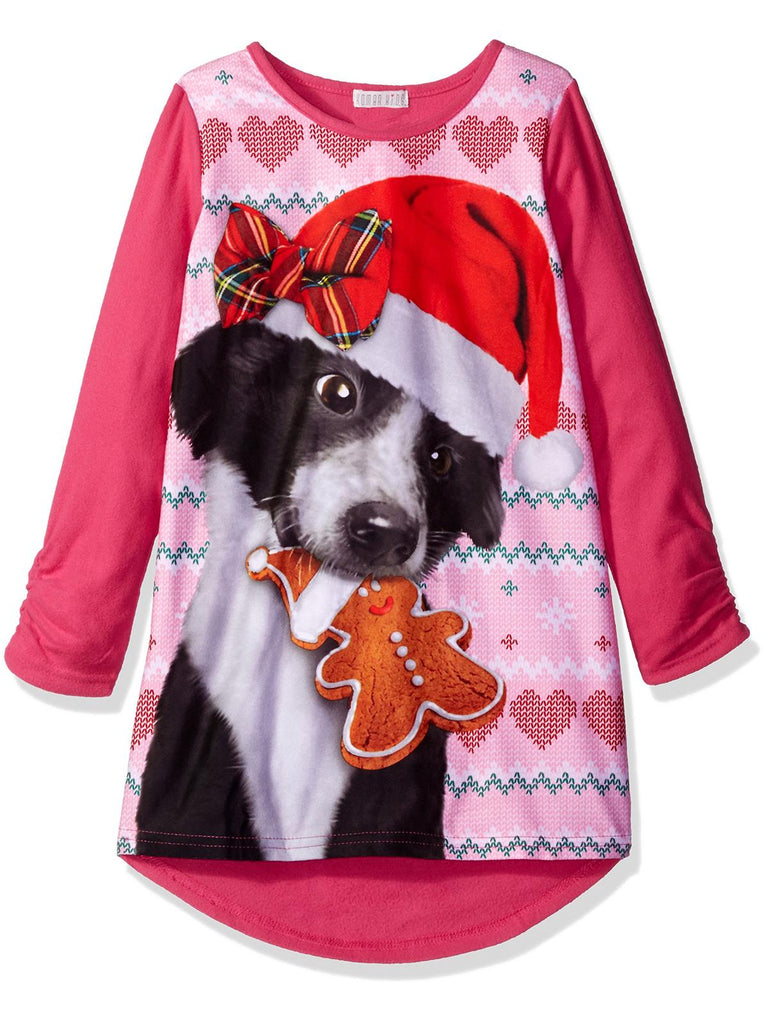 Komar Kids Girls' Big Girls' Sweater Dog Nightgown
