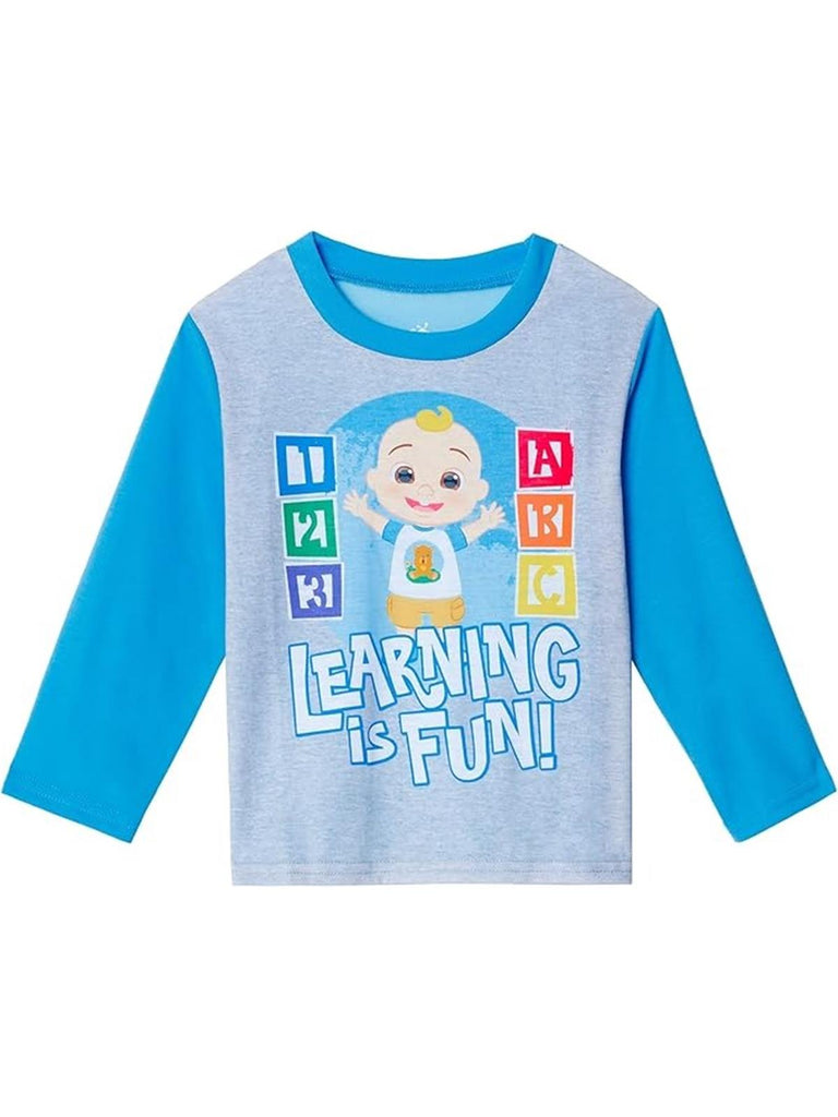CoComelon Boys Pajamas for Toddler Kids | 4 Piece Sleepwear Sets for Toddler Boys Pajama Bottoms and Sleep Shirts Blue