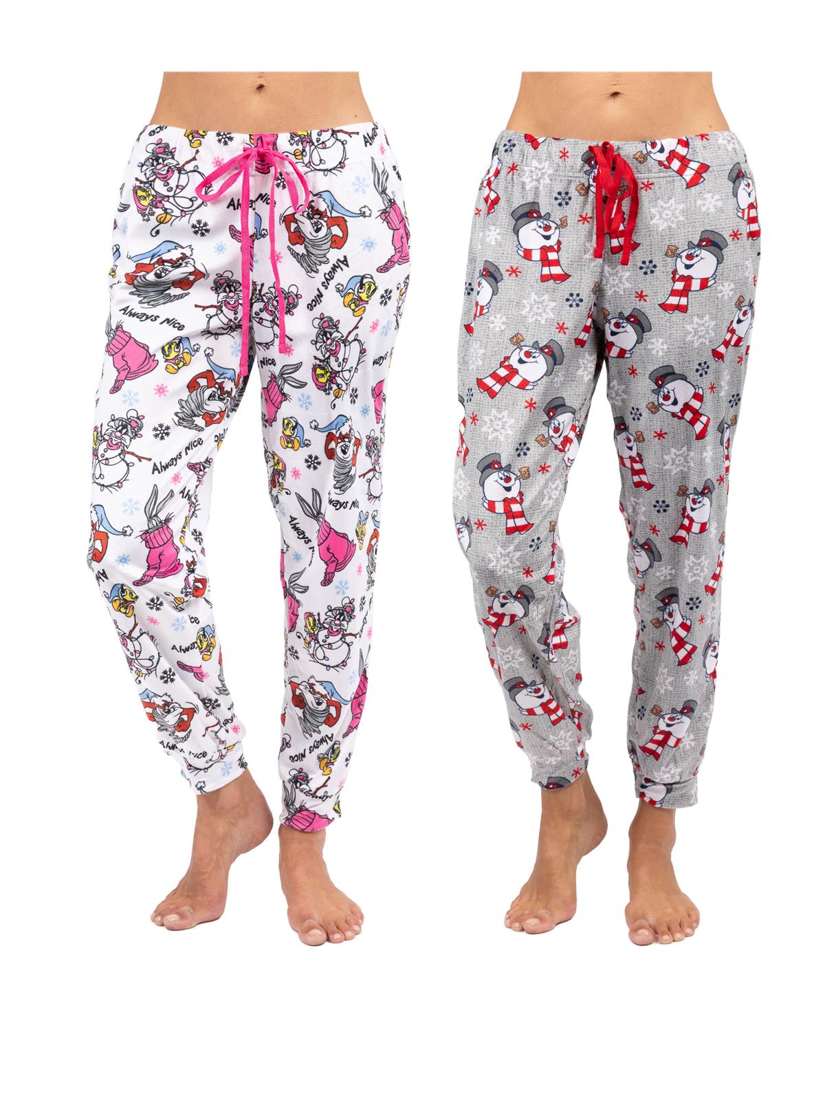 Looney Tunes Women's Plush Jogger Pajama Pants Pack of 2 – Premium