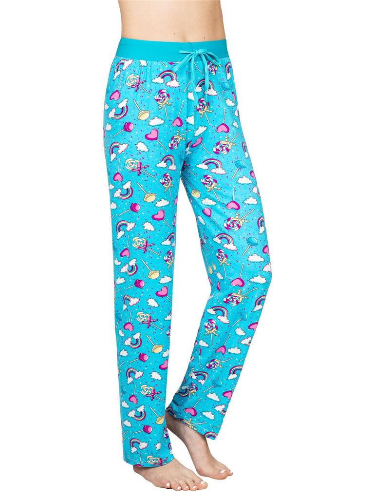 Women's Victoria Collection Super Soft Lounge Pajama Pants, Blue Lollipop Candy Print