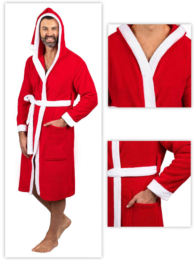 Intimo Men's Hooded Family Pajama Santa Robe