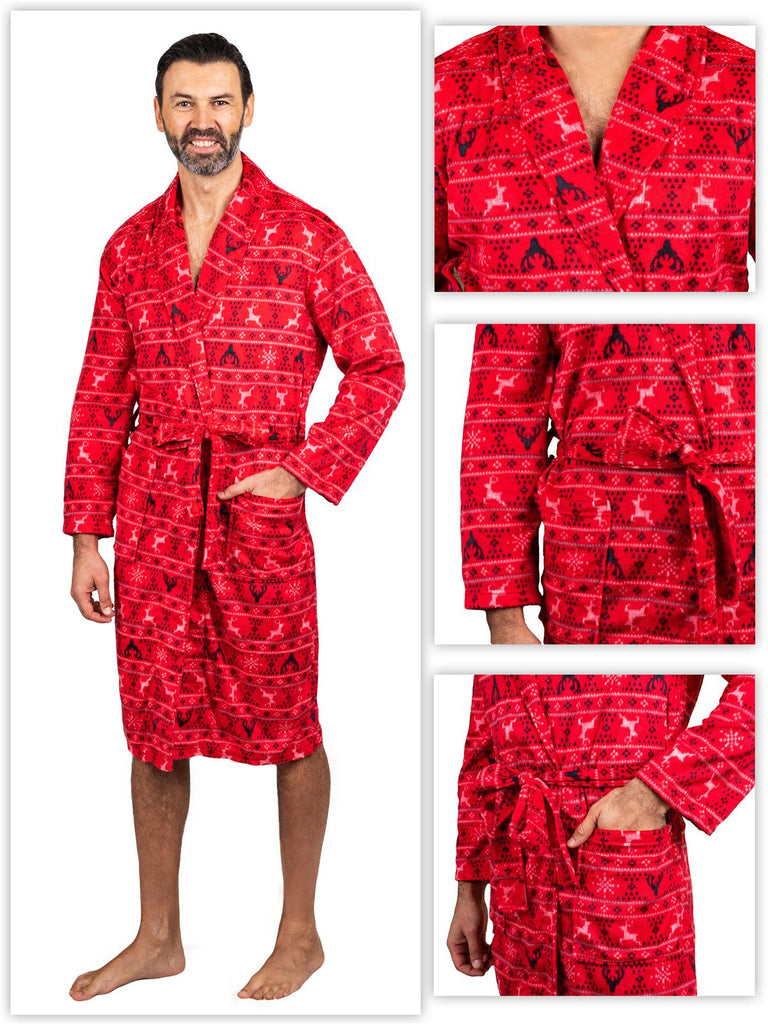 Intimo Men's Red Fairisle Family Pajama Robe