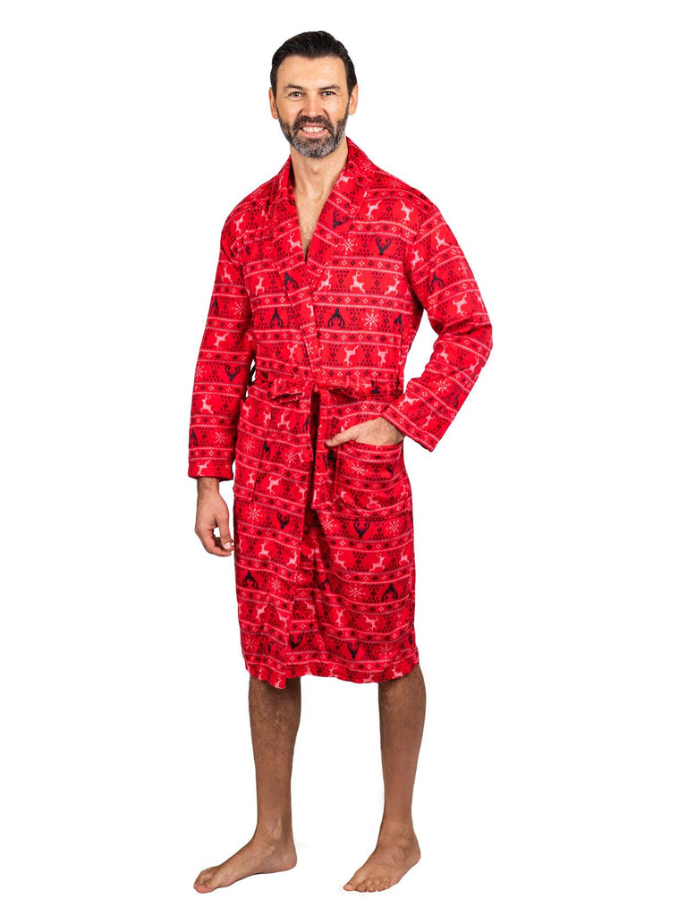 Intimo Men's Red Fairisle Family Pajama Robe