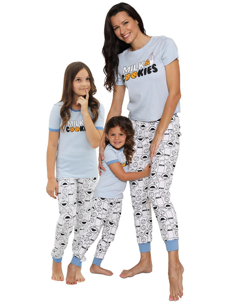 Sesame Street Cookie Monster Mommy and Me Girls' Pajama 2 Piece Set Sleepwear