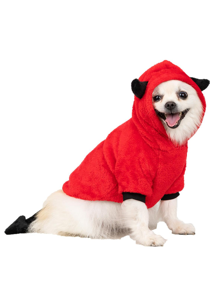 Family Devil Onesie Pajama Costume Union Suit Sleepwear With Hood, Mask, And Socks