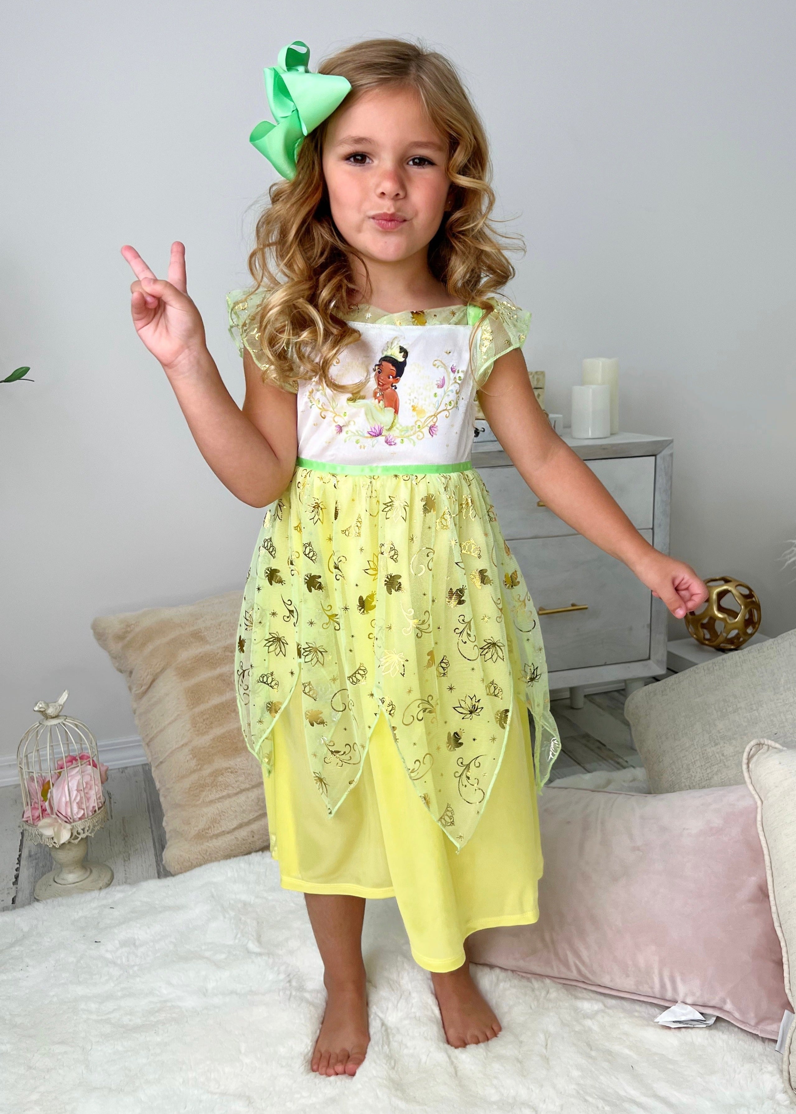 Disney Princess Tiana Girls' Nightgown Pajama Disney Princess Tiana Girls' Nightgown Pajama