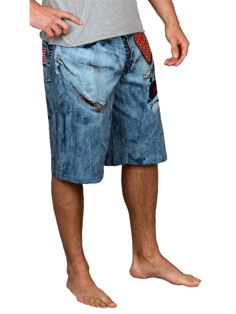 Coca-Cola Men's Print Pajama Faux Denim Boxer Shorts