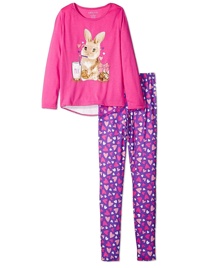 Komar Kids Big Girls Bunny 2 Piece Pajama Legging Set