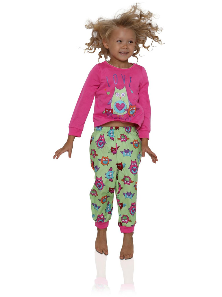 Komar Kids Girls' Big Girls' Owl Love 2 Piece Pajama Set