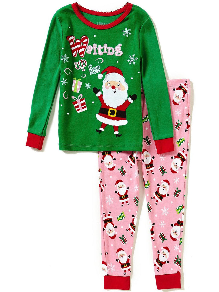 Komar Kids "Waiting Up For Santa" Toddler Girls 2 Piece Pajama Set