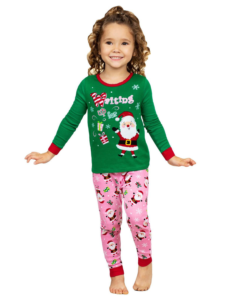 Komar Kids "Waiting Up For Santa" Toddler Girls 2 Piece Pajama Set