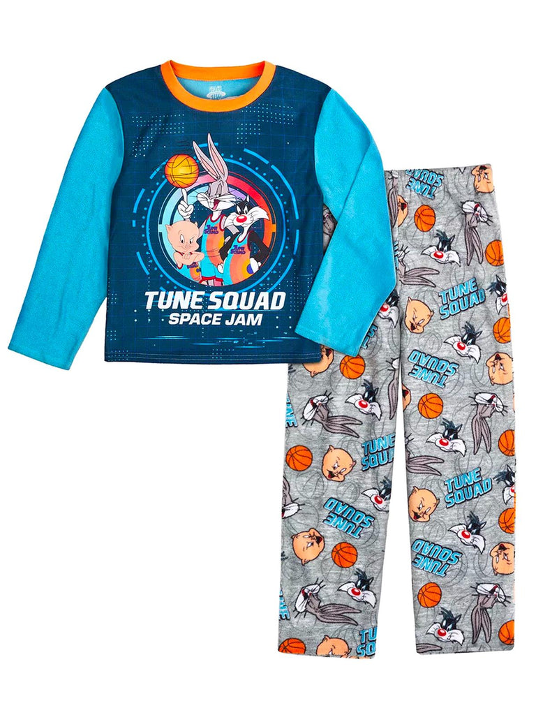 Looney Tunes Boys' Space Jam Pajama, 2 Piece Fleece Sleep Set