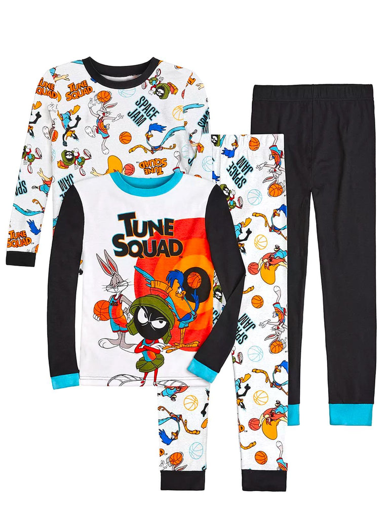 Looney Tunes Space Jam Tune Squad Boys' Pajama, 4 Piece Cotton Sleep Set