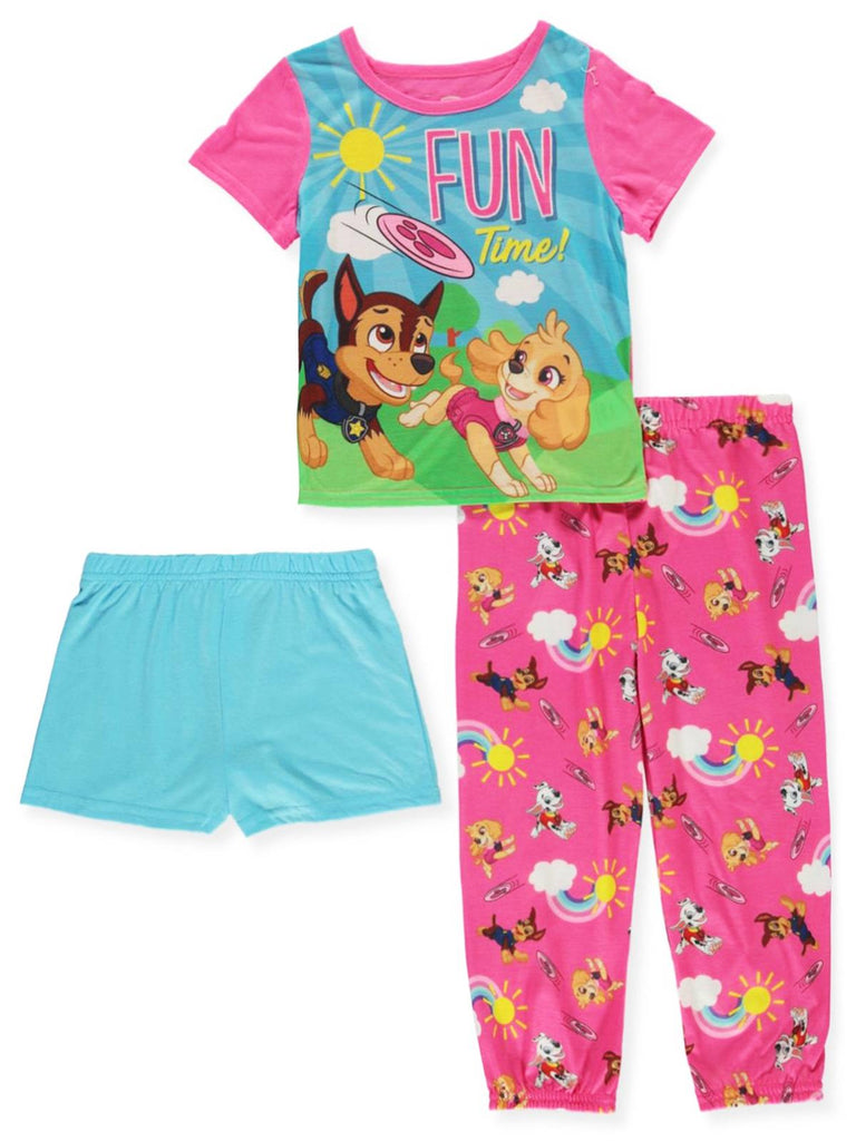 Nickelodeon Paw Patrol Girls' Pajama, 3 Piece Sleepwear Set