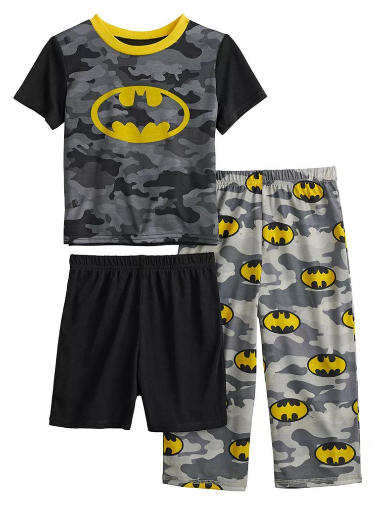DC Comics Batman Boys' Pajama, 3 Piece Sleepwear Set