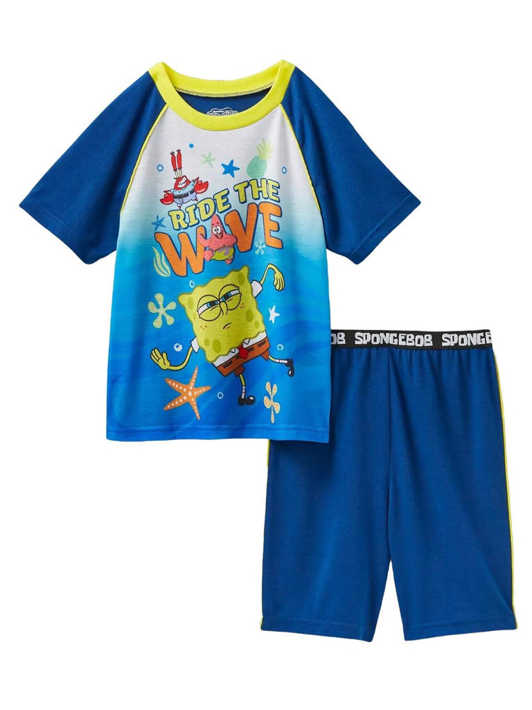 SpongeBob Boys' Pajama, 2 Piece Top and Shorts Sleepwear Set
