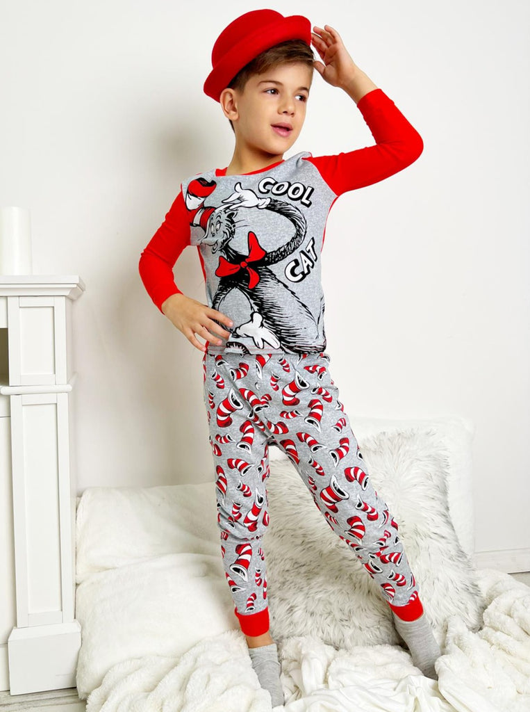 Dr. Seuss Cat In The Hat Kids' Pajamas, 2 Piece Sleep Set