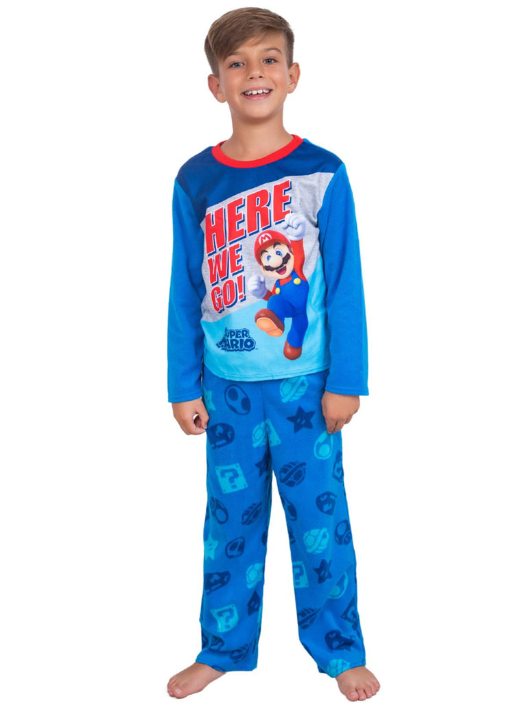 Super Mario Boys' 2 Piece Fleece Pajama Set