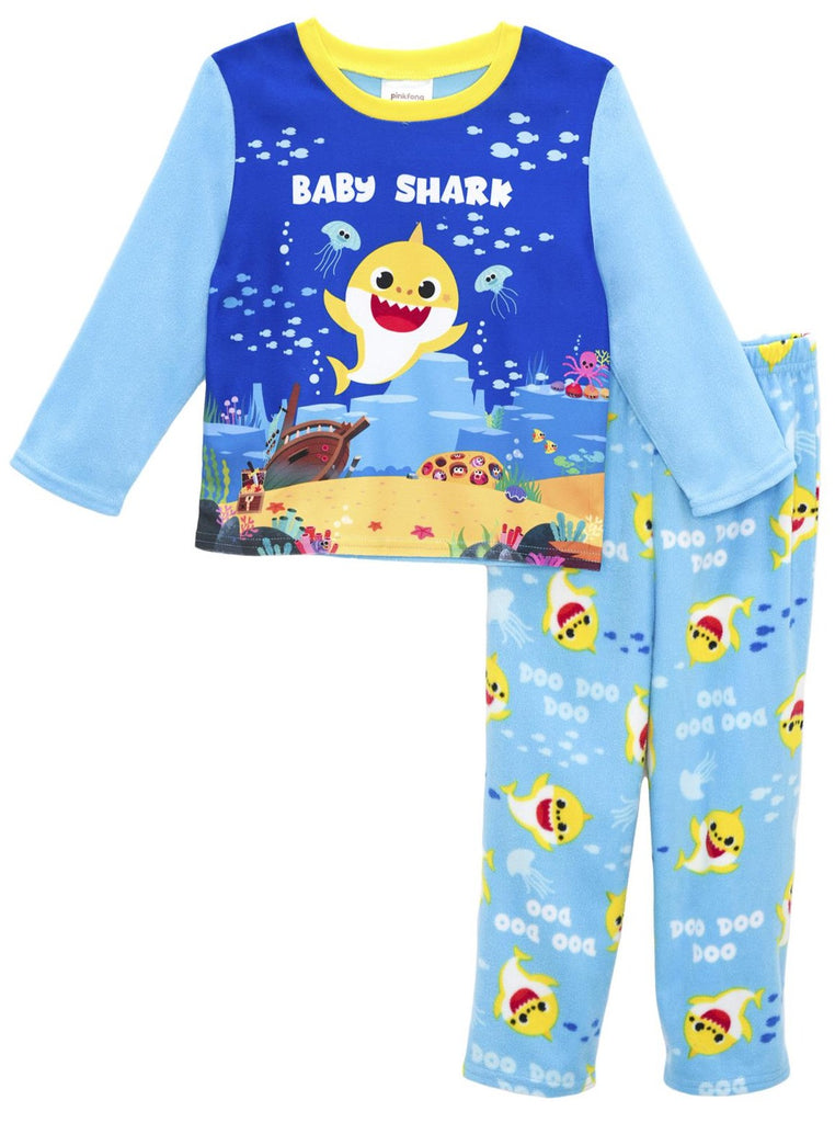 Baby Shark Boys' 2 Piece Fleece Pajama Set