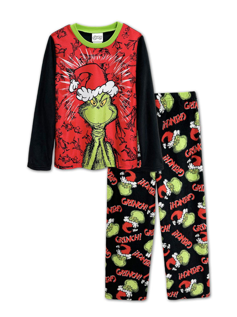 Dr. Seuss How the Grinch Stole Christmas Boys' You’re A Mean One Long Sleeve 2-Piece Pajama Set