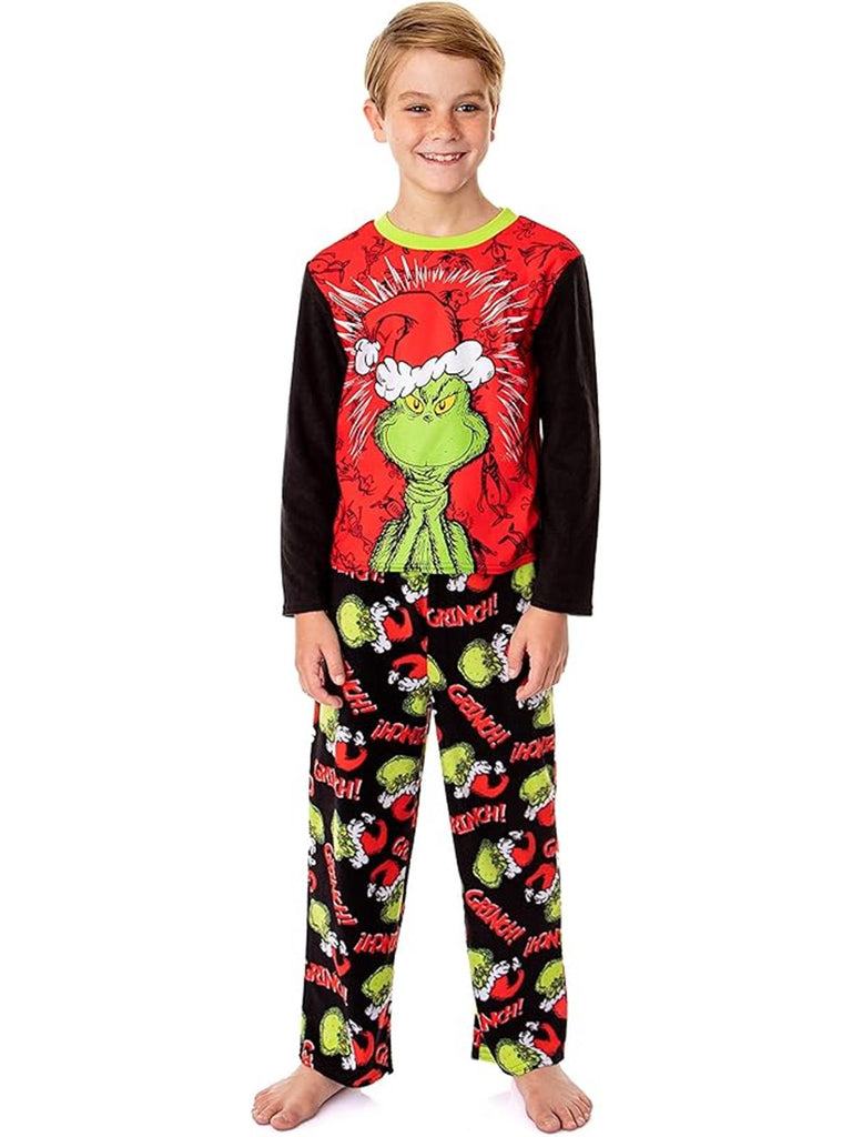 Dr. Seuss How the Grinch Stole Christmas Boys' You’re A Mean One Long Sleeve 2-Piece Pajama Set