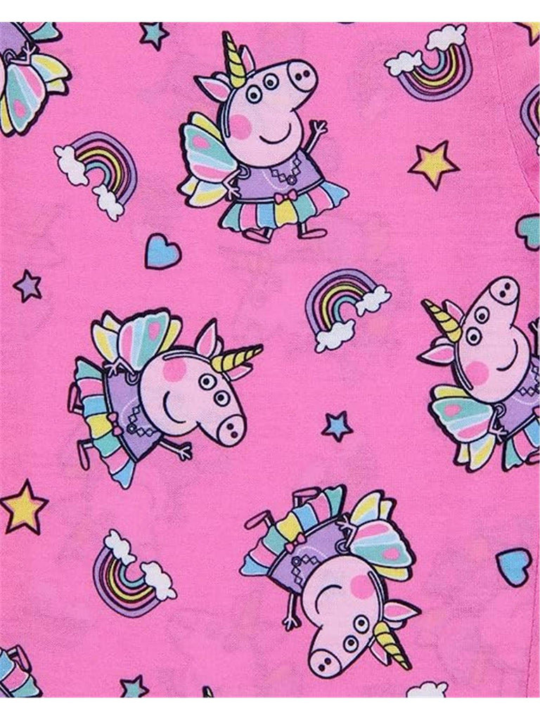 Peppa Pig Toddler Girls Unicorn Princess Short Sleeve Pant 2PC Pajama Set