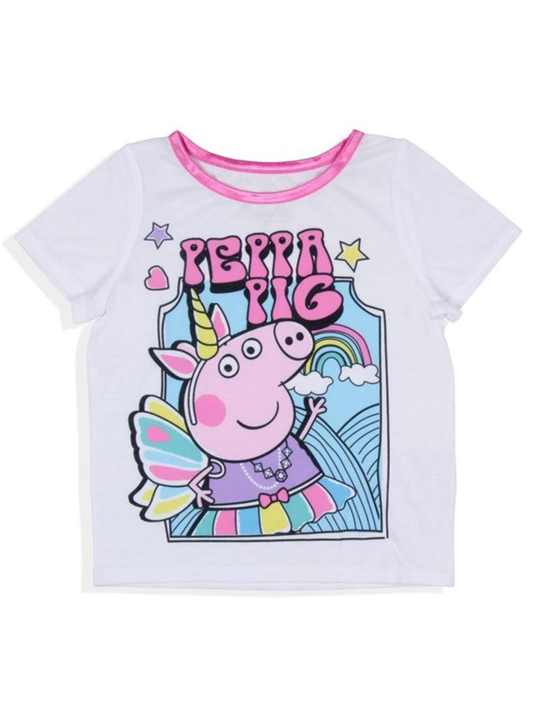 Peppa Pig Toddler Girls Unicorn Princess Short Sleeve Pant 2PC Pajama Set