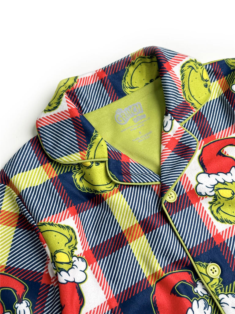 Dr. Seuss The Grinch Who Stole Christmas Boys Girls Long Sleeve Coat 2-Piece Pajama Set