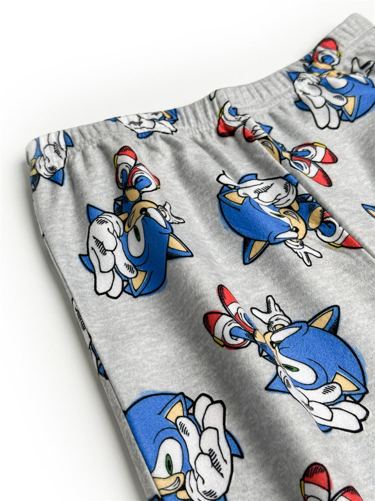 Sonic The Hedgehog Boys' Front Button Long Sleeve Coat Kids 2-Piece Pajama Set