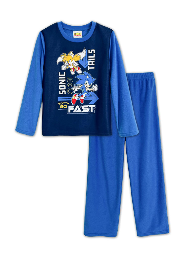 Sonic The Hedgehog Boys Gotta Go Fast Long Sleeve Kids 2-Piece Pajama Set