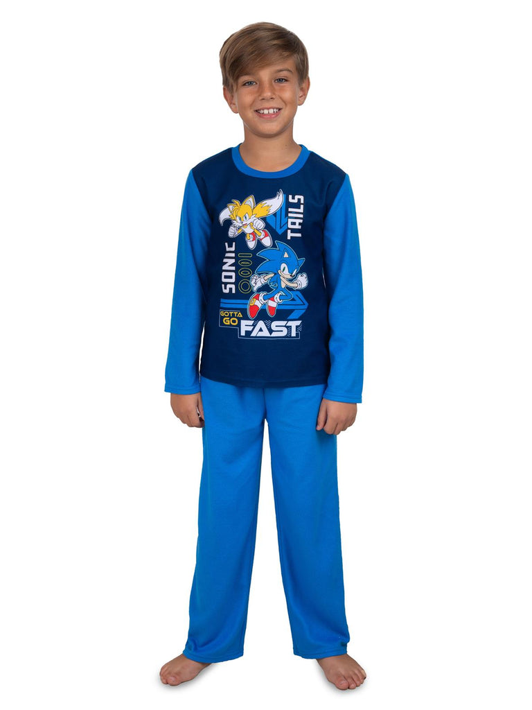 Sonic The Hedgehog Boys Gotta Go Fast Long Sleeve Kids 2-Piece Pajama Set