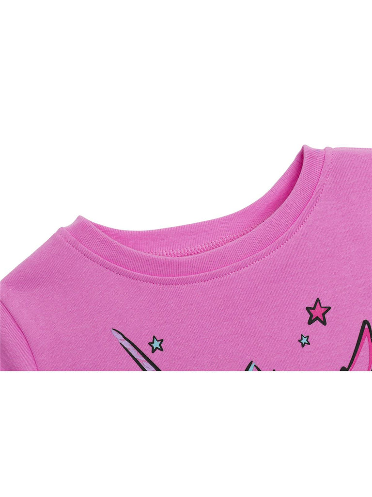 Prestigez Girls' Organic Cotton 2 Piece Pajama Set, Pink Unicorn