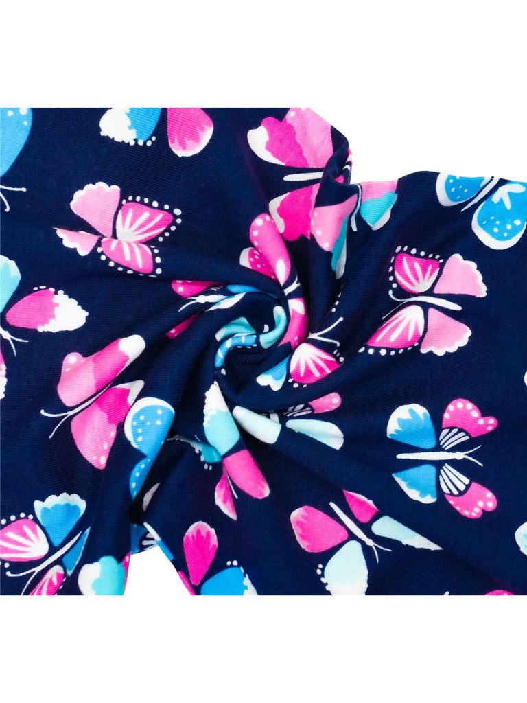 Prestigez Girls' Organic Cotton 2 Piece Pajama Set, Butterflies