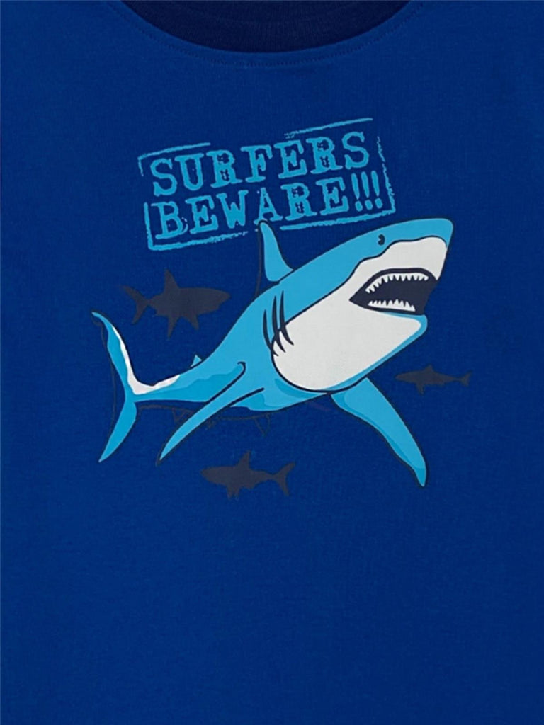 Prestigez Boys' Organic Cotton 2 Piece Pajama Pants Set Shark Surfers Beware
