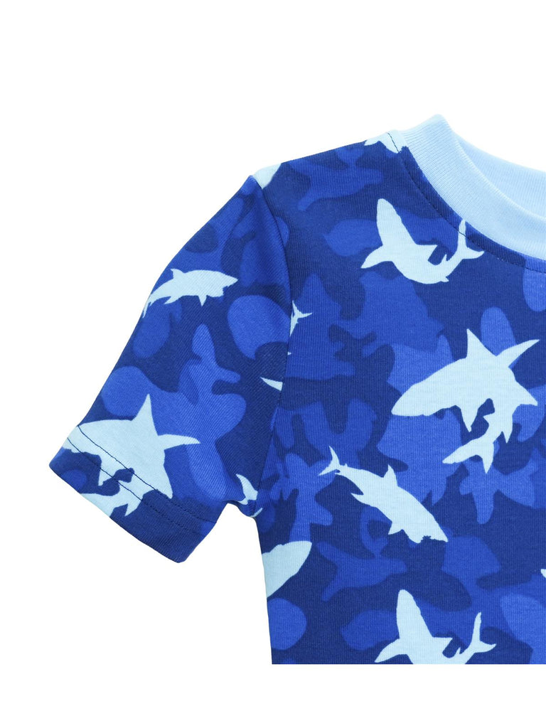 Prestigez Toddler Boys' Organic Cotton 2 Piece Pajama Set Sharks