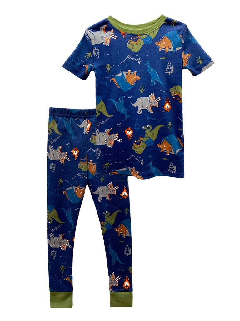 Pretigez Toddler Boys' Organic Cotton 2 Piece Pajama Set Dino Pattern
