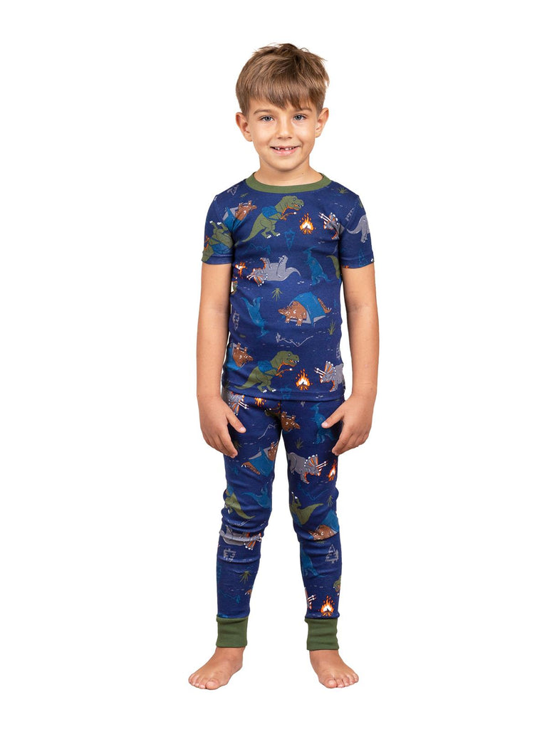 Pretigez Toddler Boys' Organic Cotton 2 Piece Pajama Set Dino Pattern