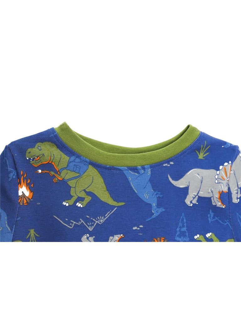 Prestigez Boys' Organic Cotton 2 Piece Pajama Set Dino Pattern