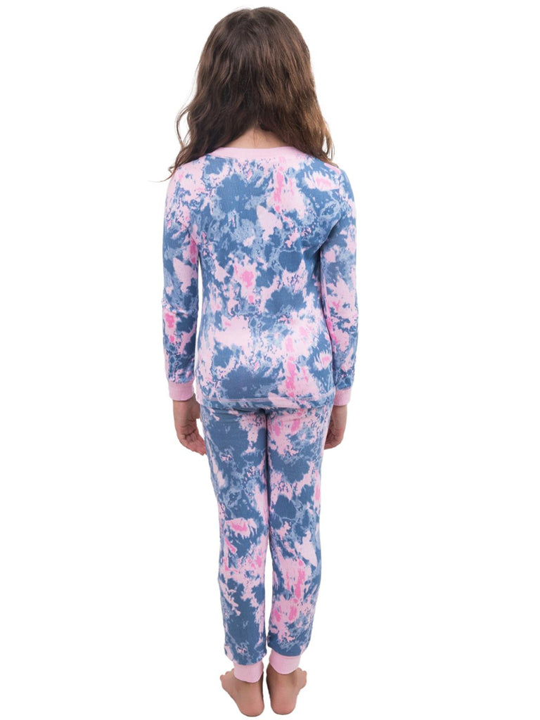 Saint Eve Girls 2-Piece Pajamas Set Soft Hacci Tie Dye Long Sleeve Top & Matching Pant