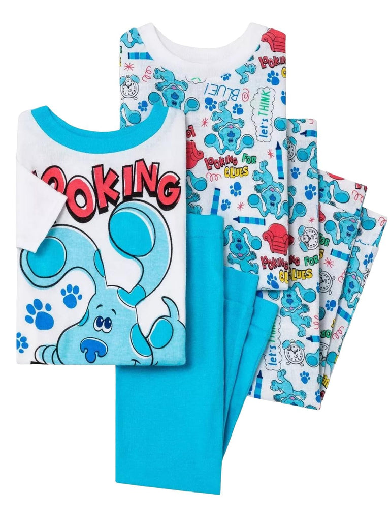 Blue's Clues Boys' Pajama, 4 Piece Cotton Sleepwear Set